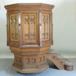 A Victorian carved oak pulpit,