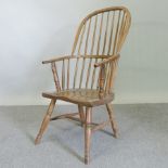 A Victorian elm Windsor armchair