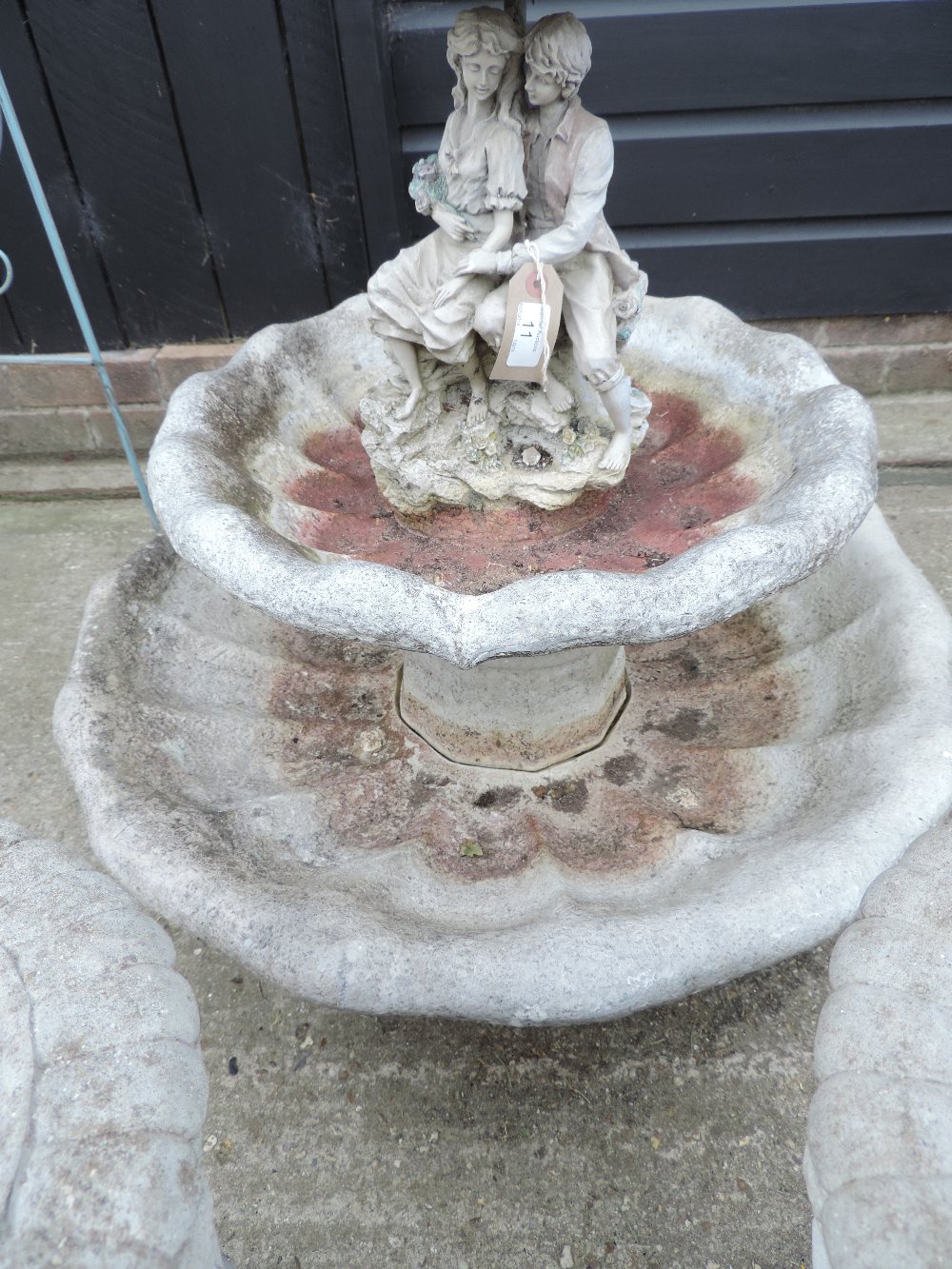 A reconstituted stone two tier water fountain, - Image 2 of 3