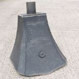 A black painted cast iron fire hood,
