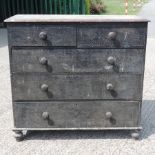 A Victorian painted pine chest of drawers,