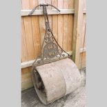 A cast iron garden roller, stamped Ransomes of Ipswich,