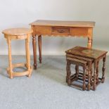 A hardwood side table, 101cm,
