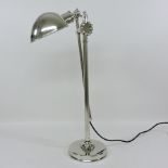An Art Deco style adjustable chrome desk lamp,