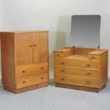 A 1940's light oak dressing table, 101cm,