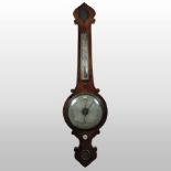 A Victorian rosewood cased wheel barometer,