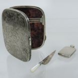 A Victorian silver plated cigarette case,