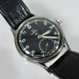 An Omega stainless steel cased military wristwatch, numbered 22435,