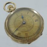 An Edwardian 18 carat gold cased ladies open faced pocket watch,
