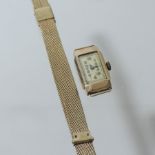 A 1940's ladies wristwatch, on a flexible strap,