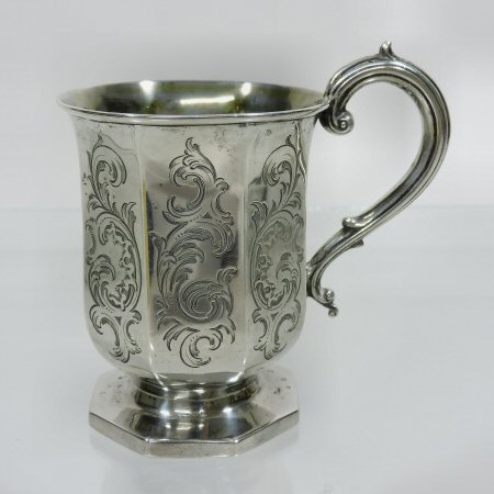 A Victorian silver christening mug,