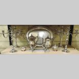 A silver plated tray, 61cm,