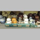 A large collection of German Rumtopfs and vases