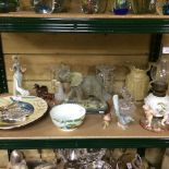 A collection of decorative china and glass, to include an early 19th century pearlware bowl, Lladro,