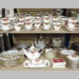 An extensive Royal Albert Old Country Roses pattern tea and dinner service, to include meat plate,
