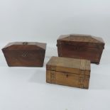 A Regency mahogany tea caddy, of sarcophagus form,