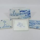 Two 19th century Chinese blue and white tiles,