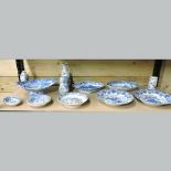 A collection of 19th century and later Staffordshire blue and white china
