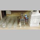 A collection of 1970's Whitefrairs style glassware, together with a decanter,