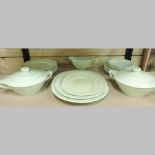 A 1940's Wedgwood April Green pattern part dinner service,