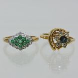 A 9 carat gold ladies dress ring,
