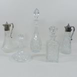 A ships decanter, two others,