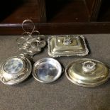 A pair of early 20th century silver plated White Star Line entree dishes,