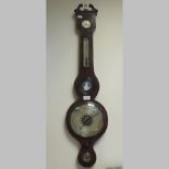 A 19th century mahogany cased wheel barometer, with a silvered dial,