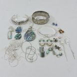A collection of silver and other jewellery,