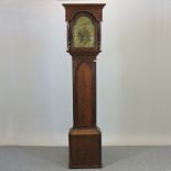 A George III oak cased longcase clock, the brass dial signed John Walker, Newcastle,