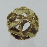 A large 1960's Asprey 18 carat gold openwork ring,