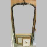 A large 19th century gilt framed wall mirror, 196 x 92cm,