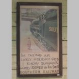 A Southern Railway advertising poster, 75 x 43cm,