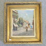Evert Jan Ligtelijn, 1893-1975, continental street scene, oil on panel,