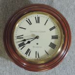 A mahogany cased dial clock, the painted dial inscribed Botley and Lewis, Reading,