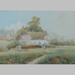 Stewart Brooke, early 20th century, country cottage, signed watercolour,
