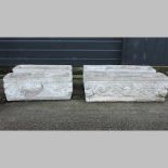 A pair of reconstituted stone planters, 90cm,