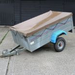 A Klinn galvanised steel car trailer, 208 x 110cm overall,