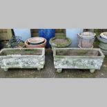 A pair of rectangular planters, 69cm,