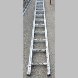 A large aluminium ladder, in two sections,