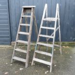 A wooden stepladder,