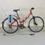 An Izip red electric bicycle,