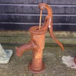 A cast iron garden water pump,