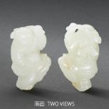 A CHINESE WHITE JADE CARVING OF 'BOY HOLDING RUYI'