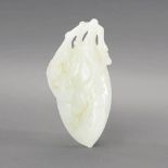 A CHINESE WHITE JADE 'MELON AND BUTTERFLY' PENDANT