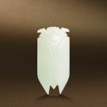 HAN DYNASTY (206 BC-AD 220) A WHITE JADE CARVING OF CICADA  L 6.4 cm. (2 1/2 in.) 漢 白玉蟬