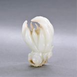 QING DYNASTY (1644-1911) A WHITE AND RUSSET JADE CARVING OF A FINGER-CITRON L 6.3 cm. (2 1/2 in.)