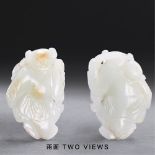 QING DYNASTY (1644-1911) A WHITE JADE BOY PENDANT H 5.8 cm. (2 1/4 in.) 清 白玉「錦鏽前程」