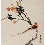 OU HAONIAN    (b.1935) Flowers And Birds ink and colour on paper, mounted, signed HAO NIAN, with one