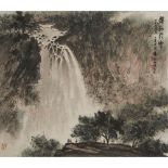 FU BAOSHI    (1904-1965) Cascade ink and colour on paper, hanging scroll, signed FU BAO SHI, dated